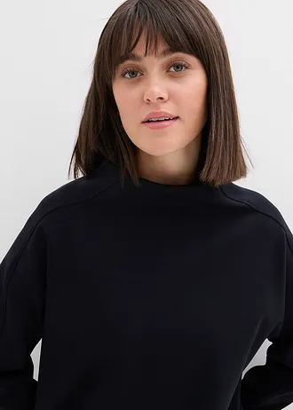 Oversize mikina z měkkého materiálu scuba • černá • bonprix obchod