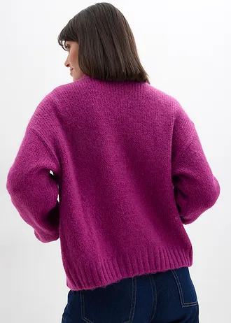 Gilet raccourci en maille oversize, Couleur: fuchsia foncé