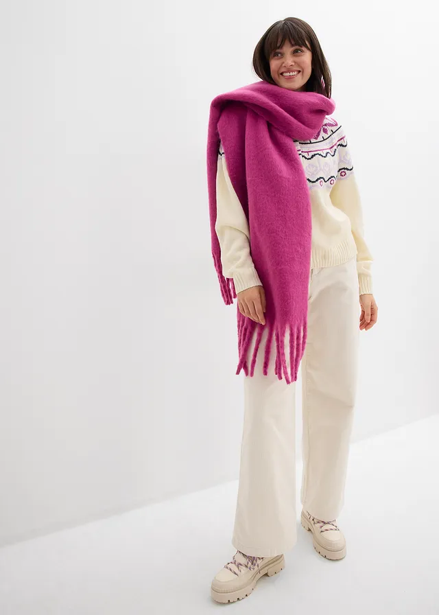 Pantalon large en velours côtelé blanc nacré norvégien