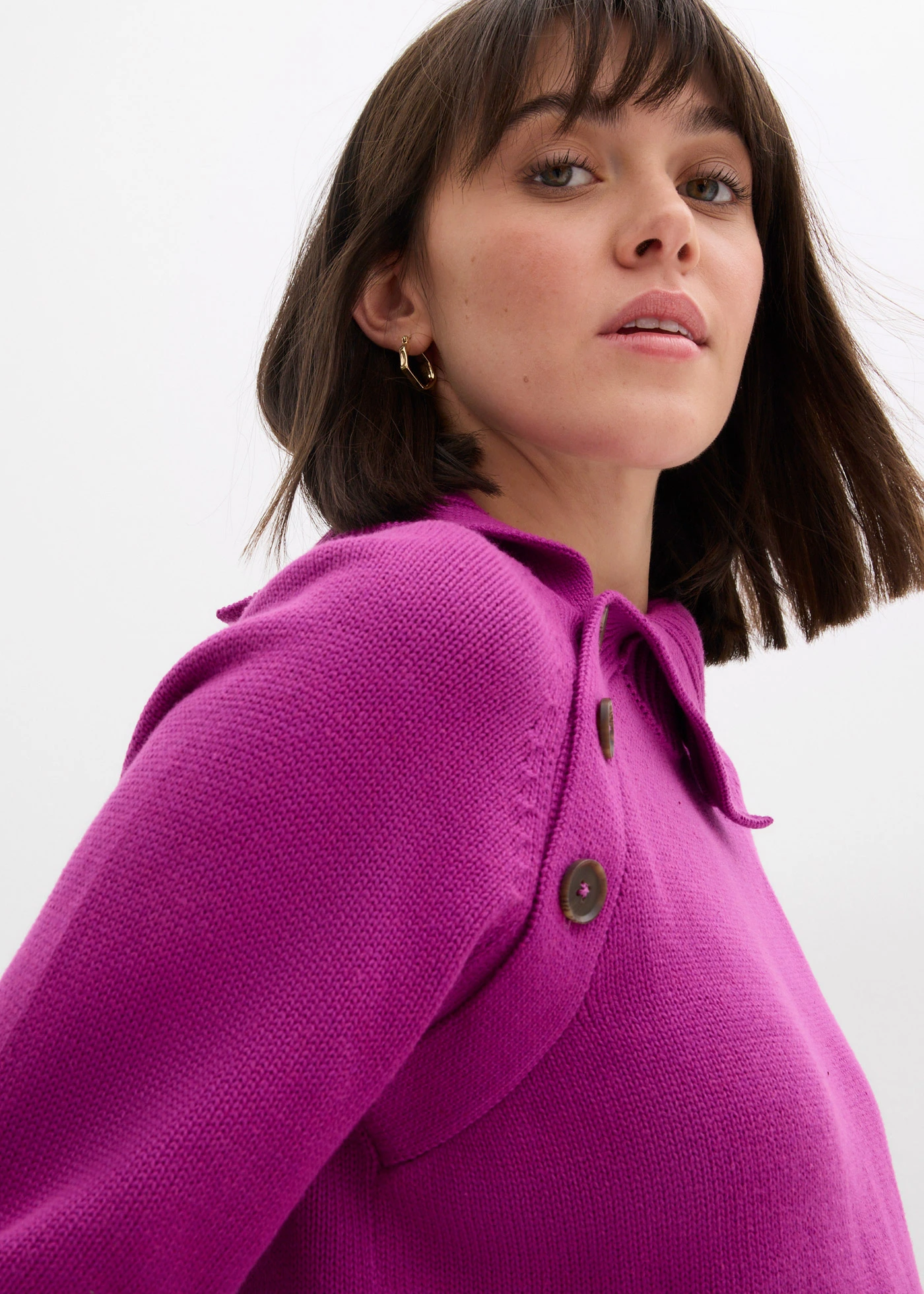 Pull asymétrique • fuchsia foncé • Boutique bonprix