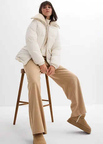 Doudoune avec col à doublure peluche • blanc nacré • Boutique bonprix