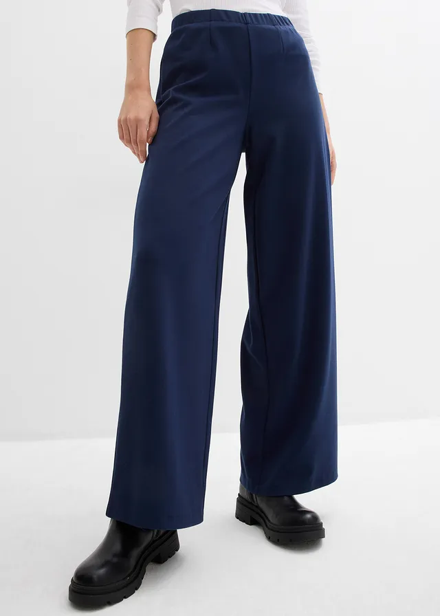 Marlene Dietrich broek van comfortabele Punto di Roma, Kleur: donkerblauw