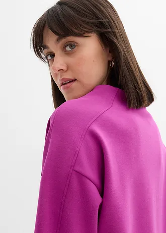 Bluză casual oversize din material scuba moale • fucsia închis • magazin bonprix