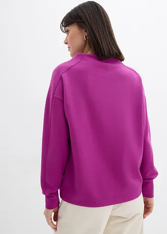 Bluză casual oversize din material scuba moale • fucsia închis • magazin bonprix
