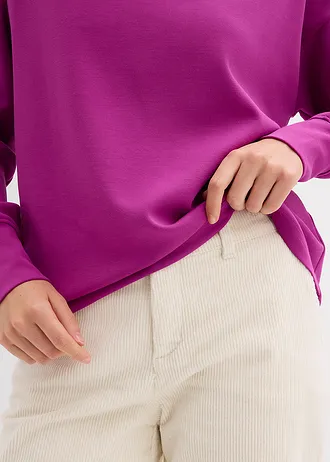 Bluză casual oversize din material scuba moale • fucsia închis • magazin bonprix
