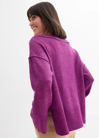 Oversized trui, Kleur: donkerfuchsia