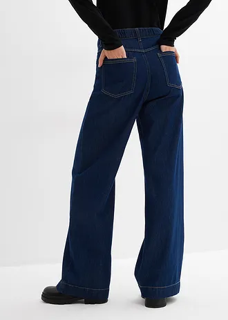 Blugi Wide Leg, High Waist • bleumarin denim • magazin bonprix