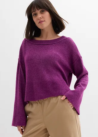 Oversized trui, Kleur: donkerfuchsia