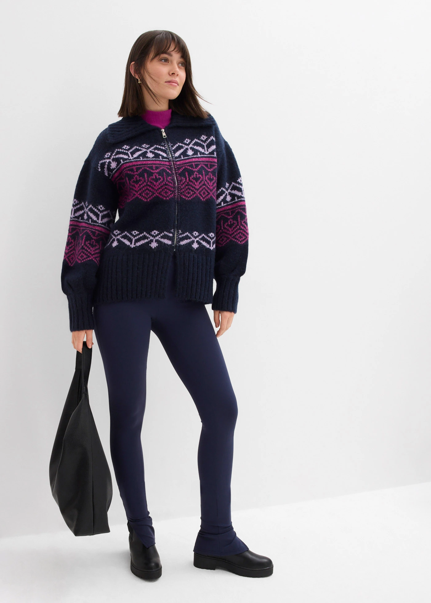 Legging rejtett cipzárral • sötétkék • bonprix áruház