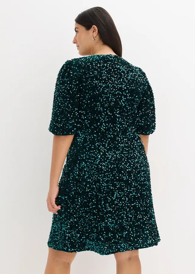 Robe à sequins, Couleur: vert foncé