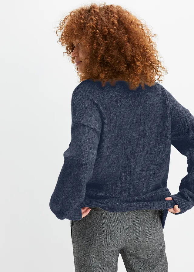 Pull motif étoile, Couleur: bleu foncé