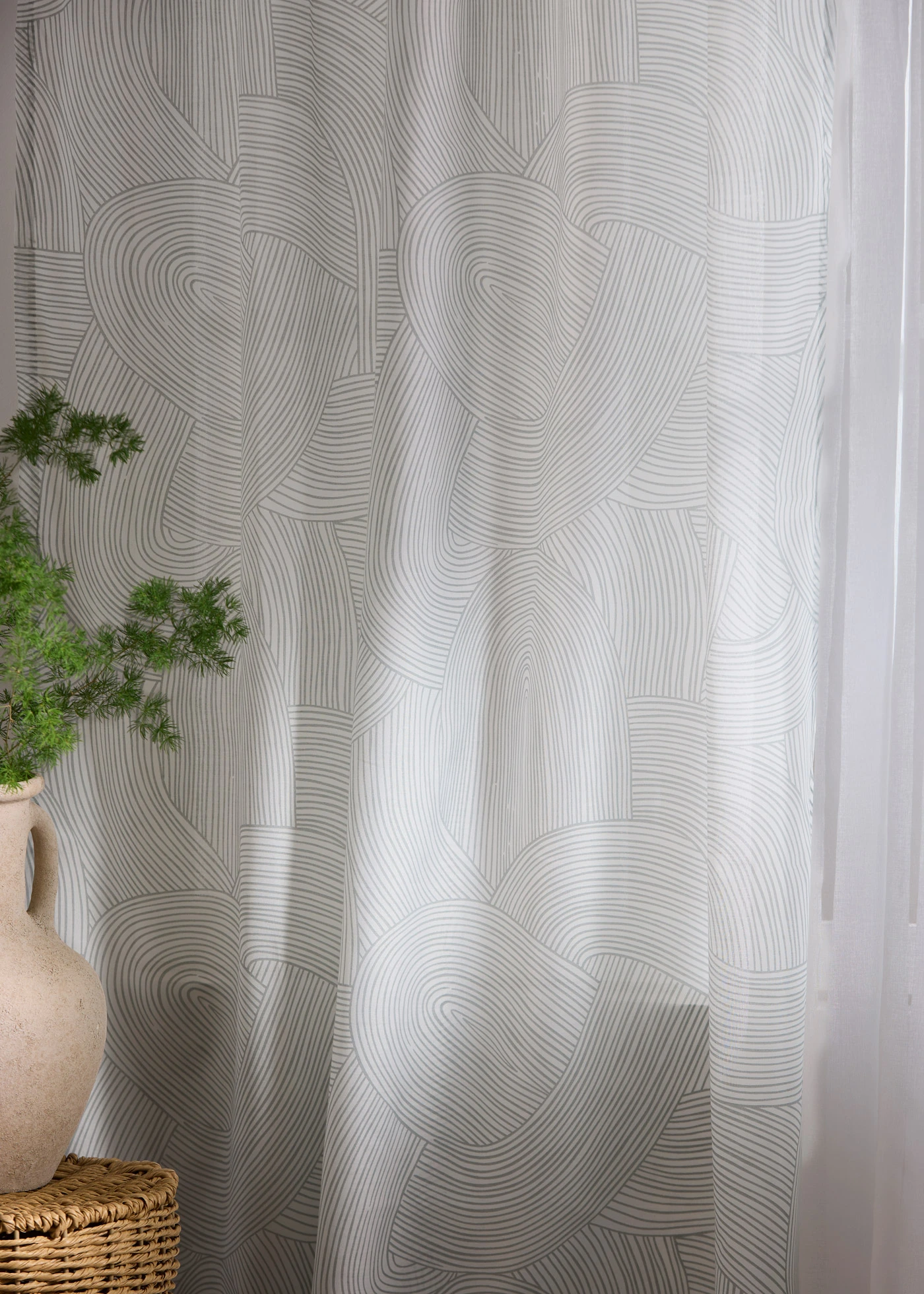 Gordijn van duurzaam materiaal (1 stuk) • wit-grijs • bonprix online shop