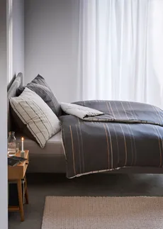 Parure de lit réversible en coton mélangé • gris/blanc • Boutique bonprix