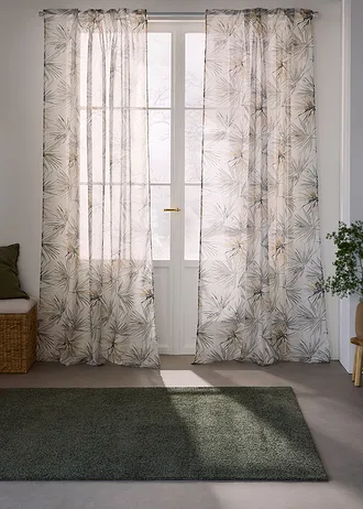 Voilage à imprimé (1 pce) • crème-marron • Boutique bonprix