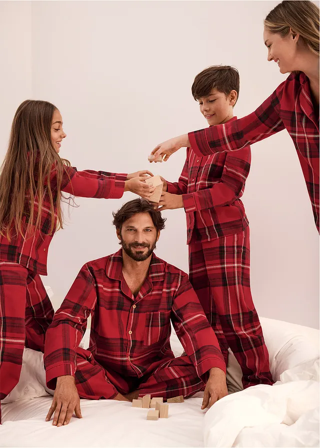Pyjama enfant en flanelle douce • rouge foncé carreaux • product-page.page-title-suffix