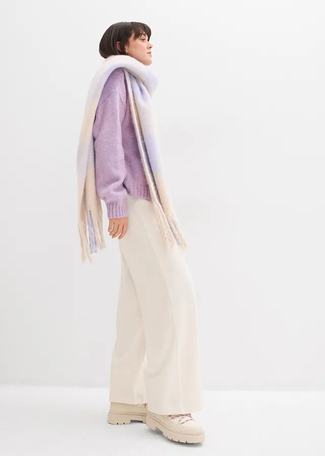 Jachetă tricotat cu ochiuri mari, scurtă ,model oversize alb perlat