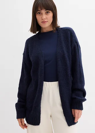 Jachetă oversize din tricot cu ochiuri mari • bleumarin • magazin bonprix