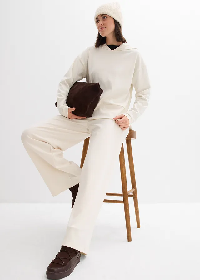 Mikina s kapucňou z pohodlného Punto di Roma tmavohnedá