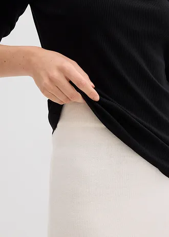 Žebrované tričko z měkké viskózové směsi • černá • bonprix obchod