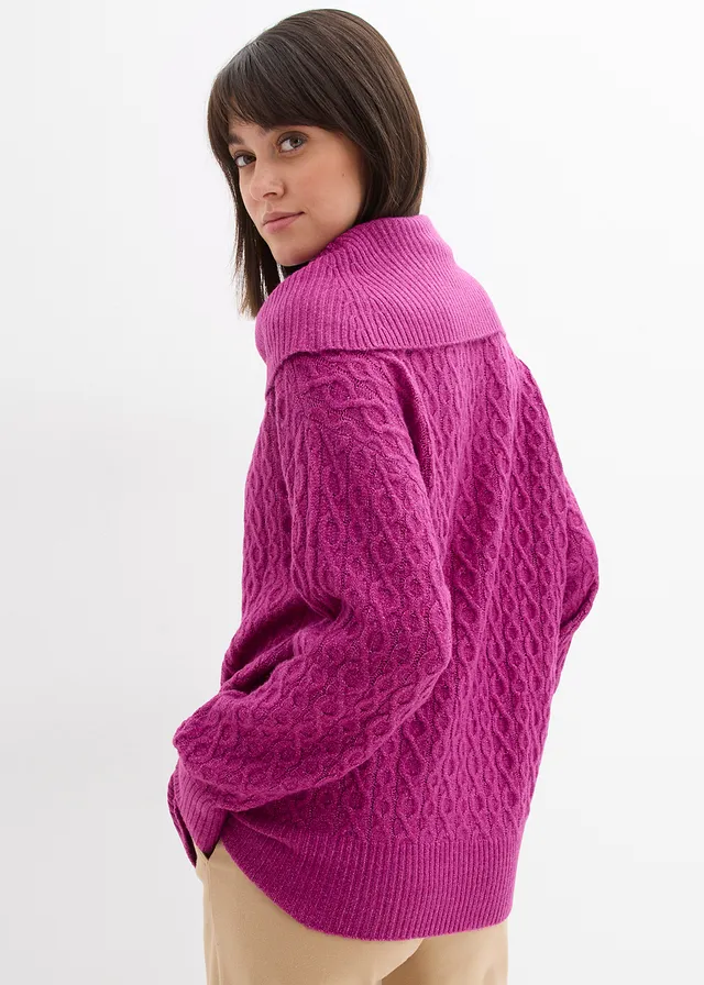 Pull à motif torsadé • fuchsia foncé • product-page.page-title-suffix