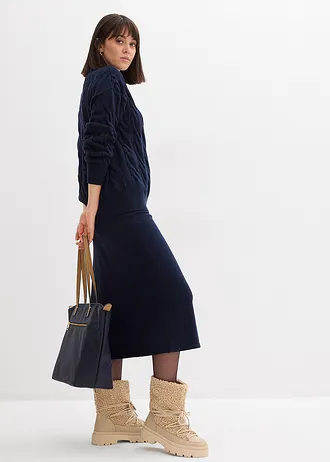 Sweter oversize z miękkiej mieszanki wiskozy, kolor: granatowy