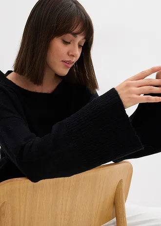 Oversized svetr • černá • bonprix obchod