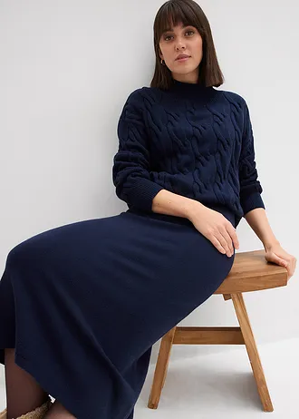 Pulover oversize din amestec moale cu viscoză • bleumarin • magazin bonprix