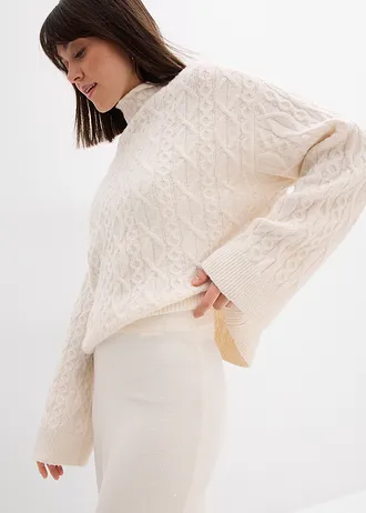 Midirok in een zachte viscosemix • parelwit • bonprix online shop