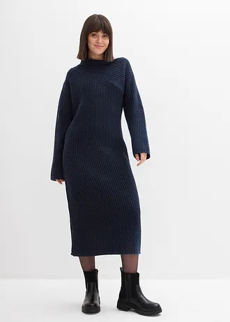 Robe en maille côtelée • bleu foncé • Boutique bonprix