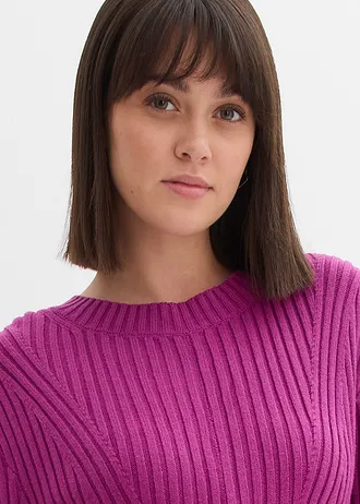 Robe courte en maille douce • fuchsia foncé • Boutique bonprix