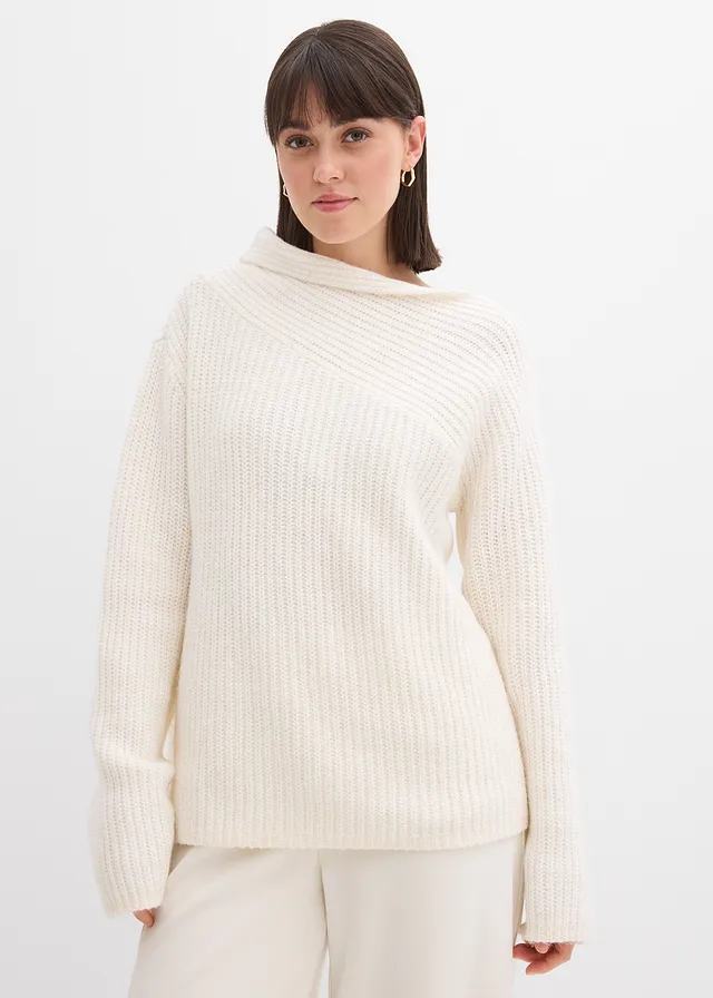 Pull oversize côtelé • blanc nacré • product-page.page-title-suffix