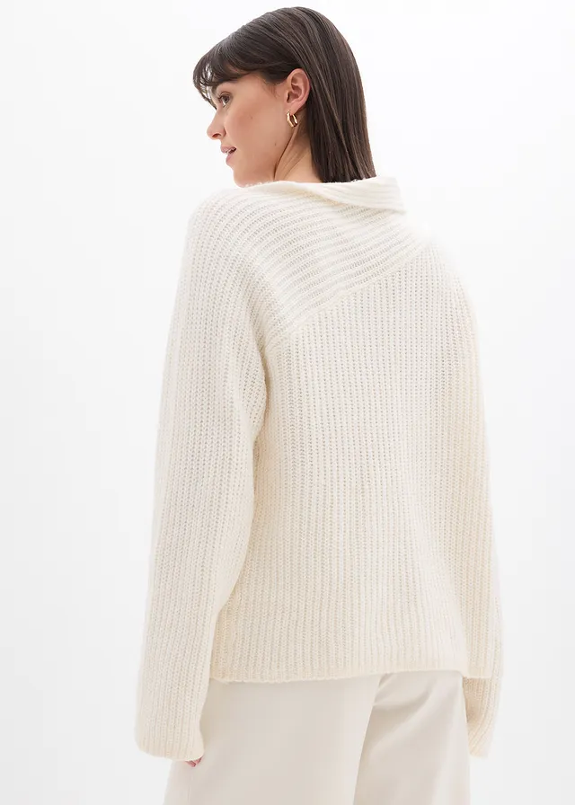 Pull oversize côtelé • blanc nacré • product-page.page-title-suffix