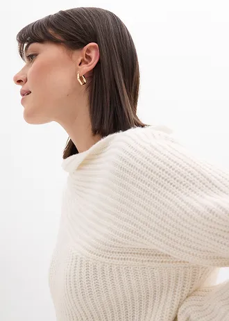 Pull oversize côtelé • blanc nacré • Boutique bonprix