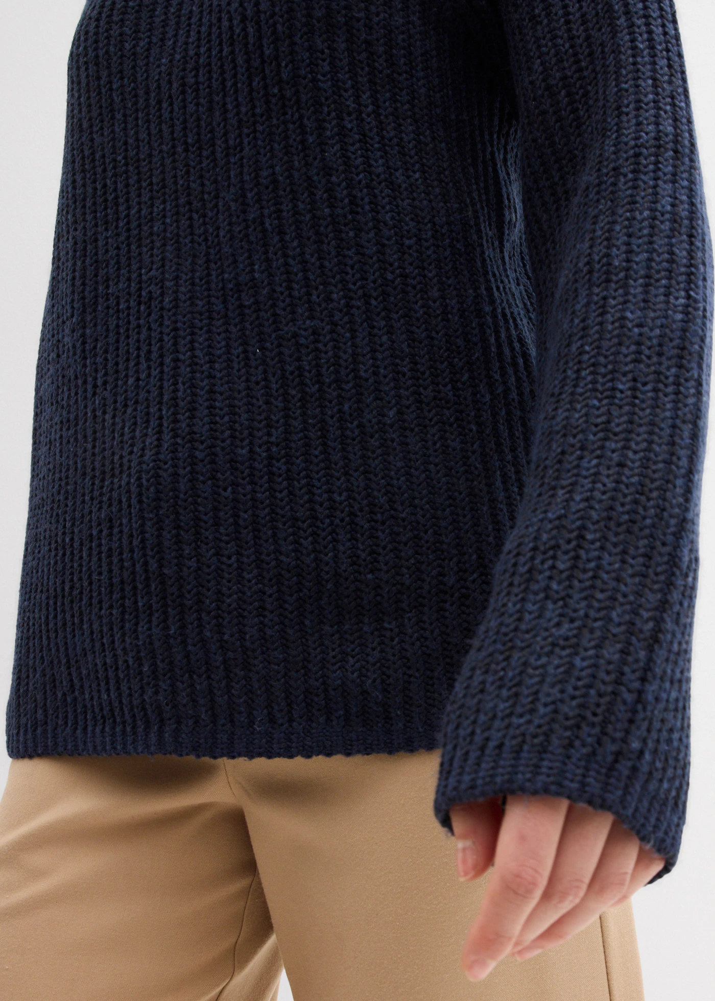 Pulover oversize cu model ripsat • bleumarin • magazin bonprix