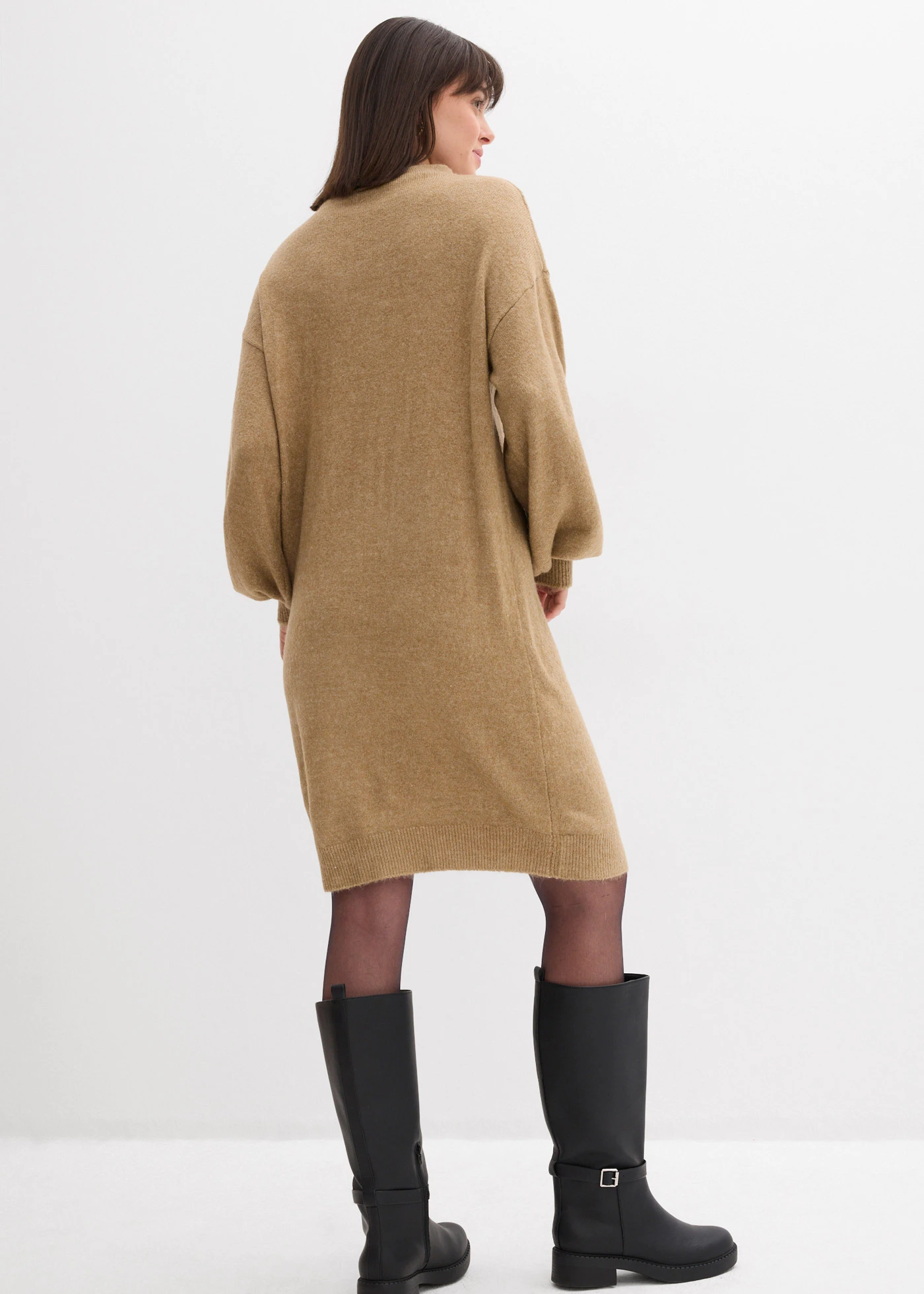 Robe en maille chinée • kaki clair • Boutique bonprix