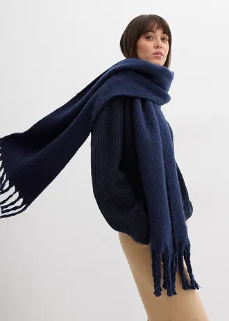 Pulover oversize cu model ripsat • bleumarin • magazin bonprix