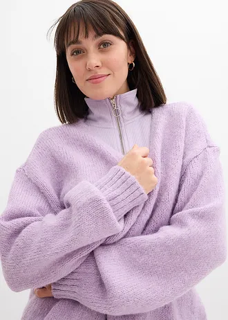 Oversized grof gebreid vest • zacht lila • bonprix online shop