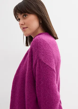 Oversize-pletený sveter • tmavofuksiová • obchod bonprix