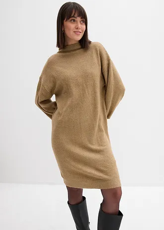 Robe en maille chinée • kaki clair • Boutique bonprix