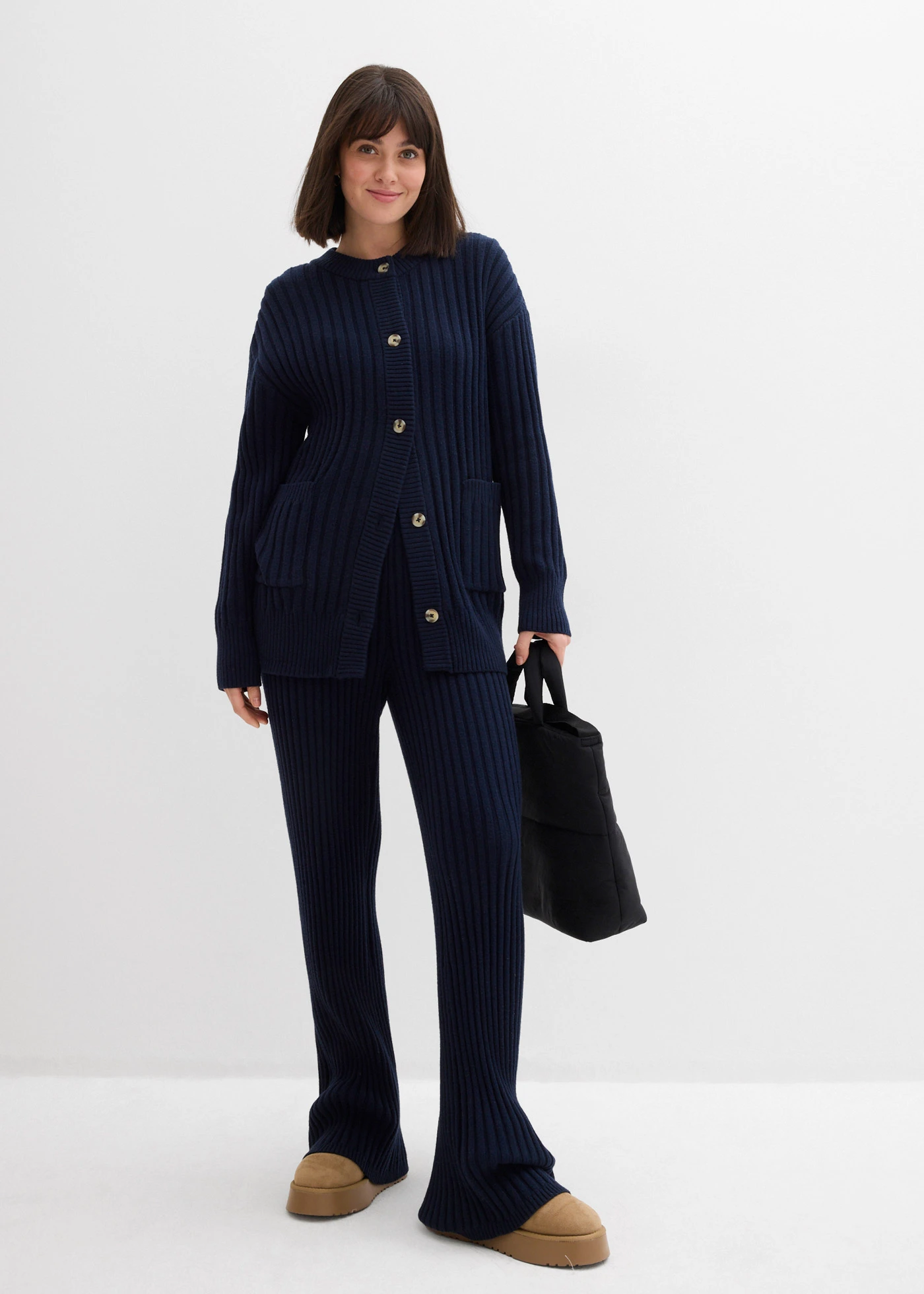 Gilet en maille douce • bleu foncé • Boutique bonprix