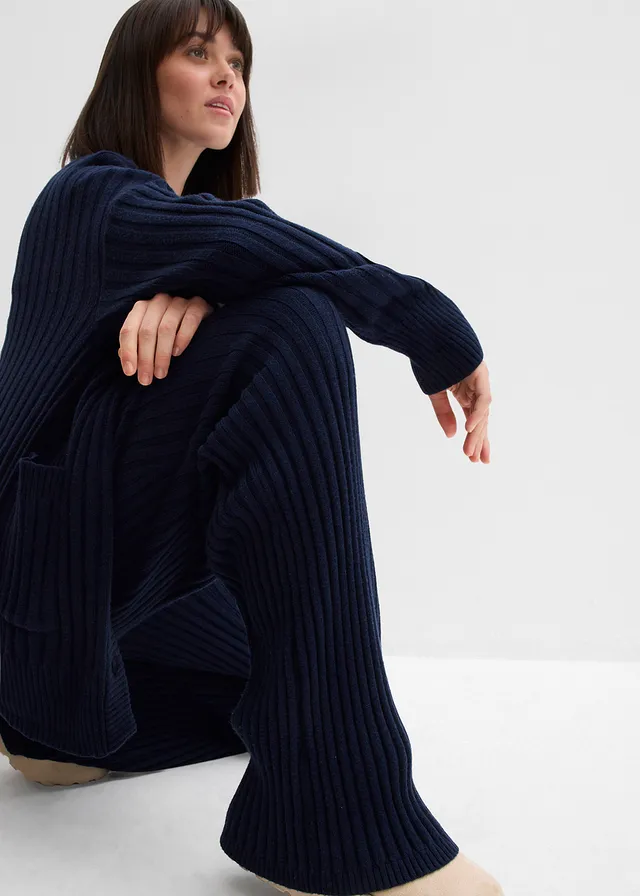 Gebreide broek van een softe viscosemix • donkerblauw • product-page.page-title-suffix