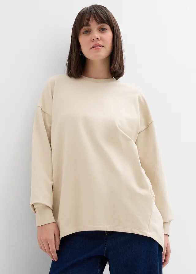 Sweat-shirt oversize, Couleur: sable clair