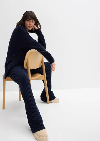 Pantaloni din tricot fin și moale cu viscoză • bleumarin • magazin bonprix