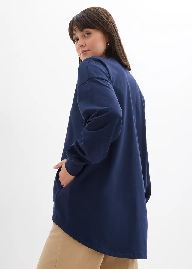 Sweat-shirt oversize, Couleur: bleu foncé