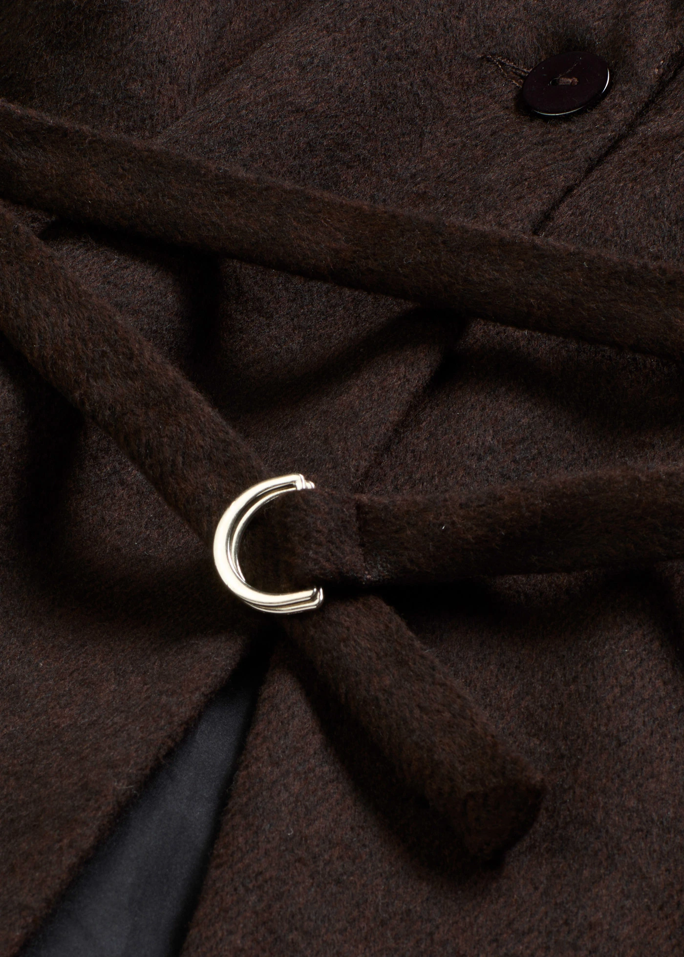 Lange jas met riem en visgraatpatroon • donkerbruin-zwart • bonprix online shop