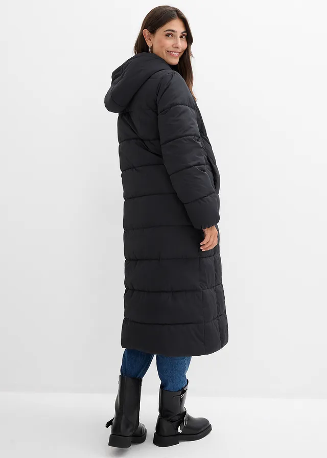 Doudoune de grossesse 2-en-1 chaude avec fonction portage, Couleur: noir