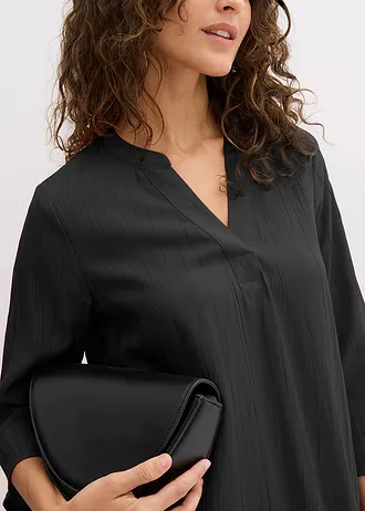 Robe-tunique texturée en viscose majoritaire • noir • Boutique bonprix