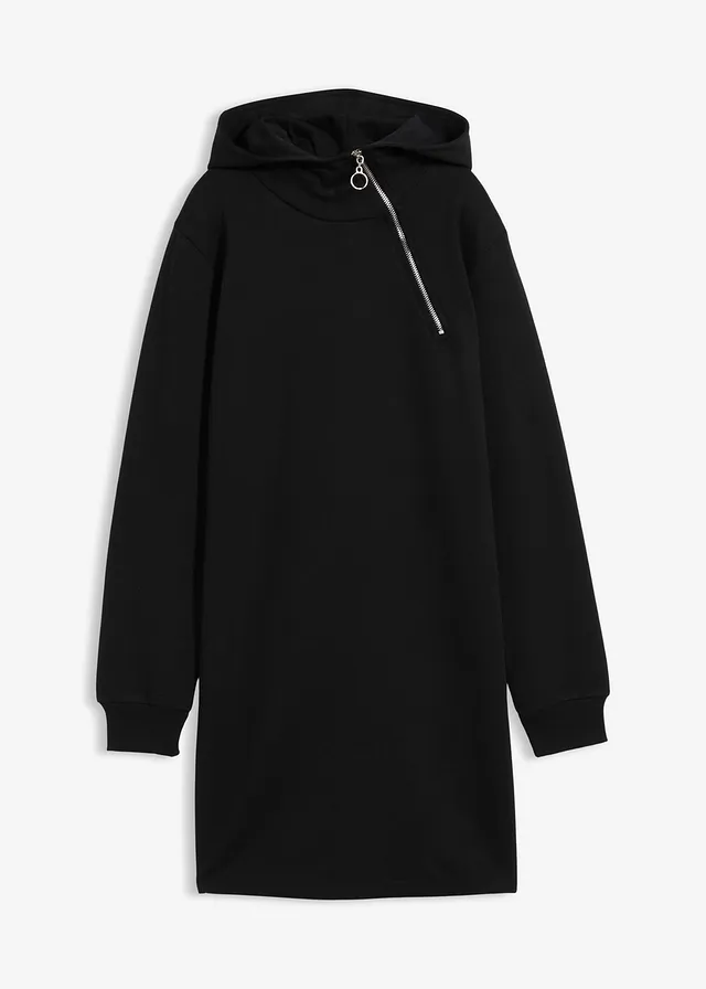 Robe en molleton de coton mélangé • noir • Boutique bonprix