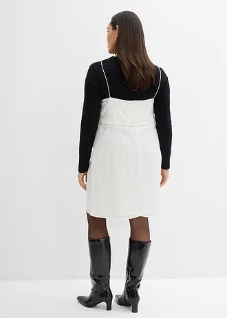 Mini ruha szép, flitteres hímzéssel, szín: gyöngyfehér