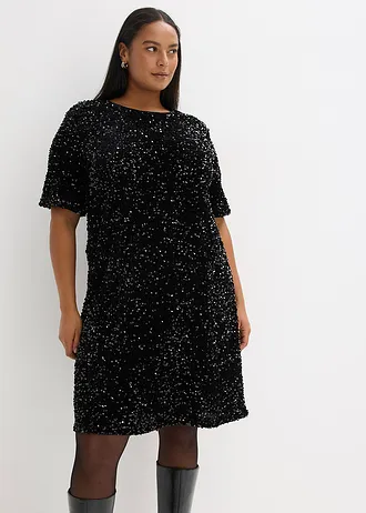 Rochie mini cu paiete, culoare: negru